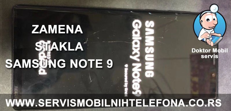 Slomljeno staklo na Samsung Note 9